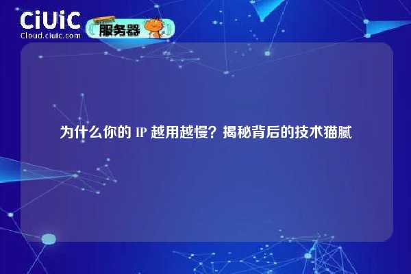 为什么你的 IP 越用越慢？揭秘背后的技术猫腻