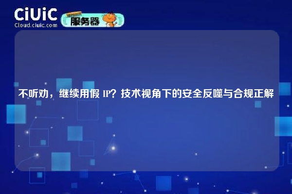 不听劝，继续用假 IP？技术视角下的安全反噬与合规正解