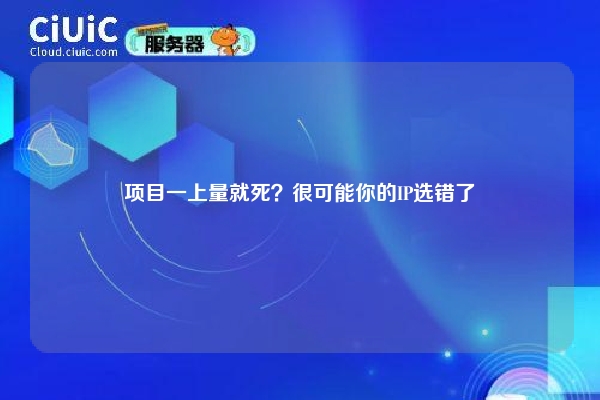 项目一上量就死？很可能你的IP选错了