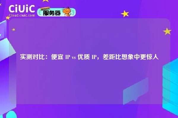 实测对比：便宜 IP vs 优质 IP，差距比想象中更惊人