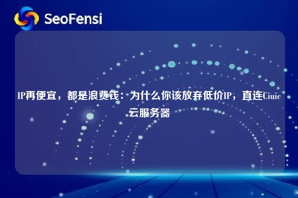 IP再便宜，都是浪费钱：为什么你该放弃低价IP，直连Ciuic云服务器